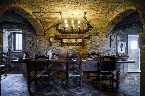 Old medieval castle interior Stock Photo by ©sorokopud 49004983