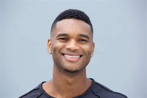 Close Up Portrait of a Young Black Guy Smiling Stock Image - Image of ...