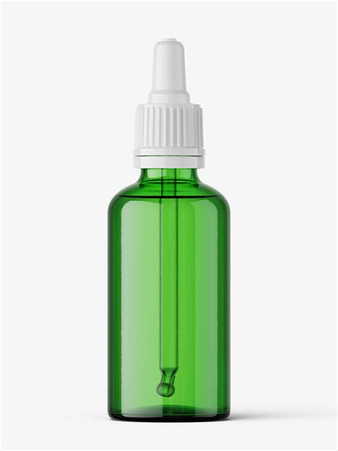 Green dropper bottle mockup / 50 ml - Smarty Mockups