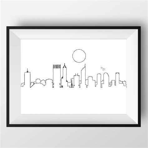 Perth Skyline Perth Art Perth Print Perth Poster Perth - Etsy