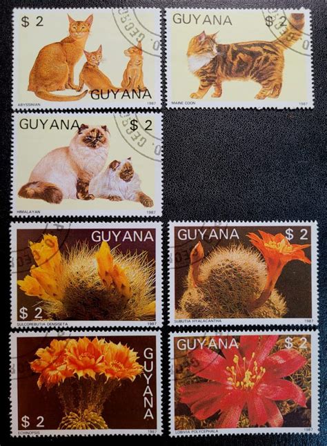 Guiana - SW Nº 1929 a 1931 e 1933 a 1936 - Flora e Fauna (Série ...