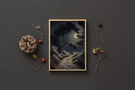 Printable Dark Academia Decor, Vintage Dark Oil Painting, Moody Forest ...