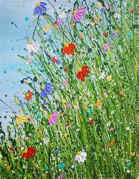 Wild Flower Meadows #2 - | Flower art painting, Flower painting, Canvas ...