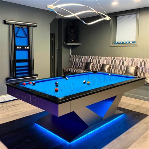 Modern LED Pool Table | Pool table room, Modern pool table room, Modern ...