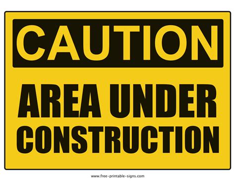 Printable Caution Under Construction Sign – Free Printable Signs