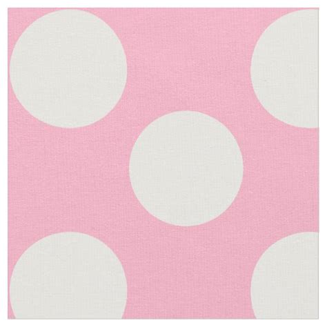 Pastel Pink Fabric with Large White Polka Dots | Zazzle