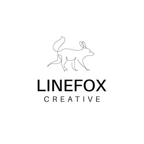 Premium Vector | Fox line art logo