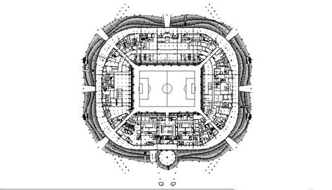 Four level stadium architecture layout plan cad drawing details dwg ...