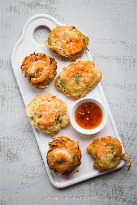 Cucur Udang / Bakwan Udang (Prawn Fritters) - What To Cook Today