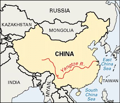 Yangtze River: location - Students | Britannica Kids | Homework Help