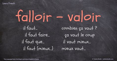 Falloir and valoir: meaning and usage | Yolaine Bodin