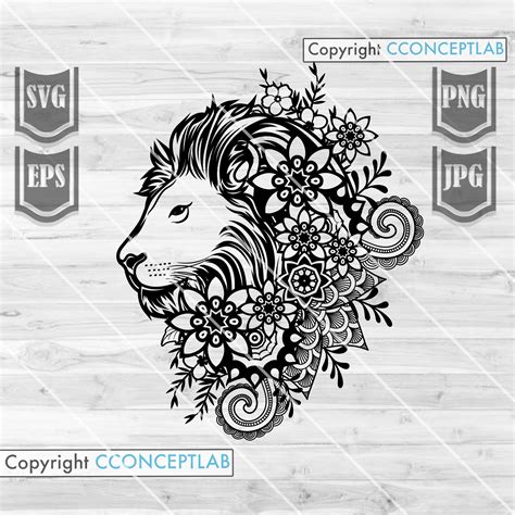 Mandala Lion Svg File Lion Svg Lion Shirt Lion Png - Etsy