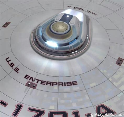 Outside and above the Main Bridge of the Starship U.S.S. Enterprise ...