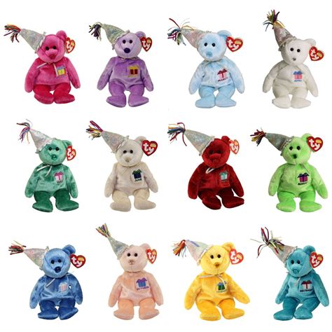 TY Beanie Babies - BIRTHDAY Bears with Hats (Set of 12 Months)(9.5 inch ...