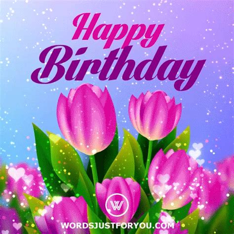 happy birthday flowers gif download - Alene Foley