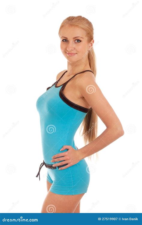 Happy Young Woman with Beautiful Slim Body Stock Image - Image of ...