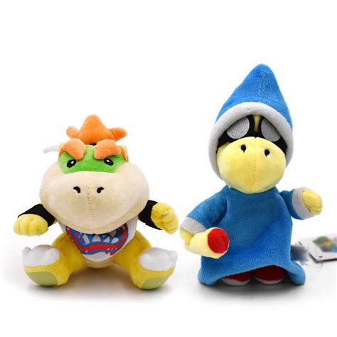 2Pcs Magikoopa Kamek Bowser Jr. Koopa Plush Doll Stuffed Toy Kids ...