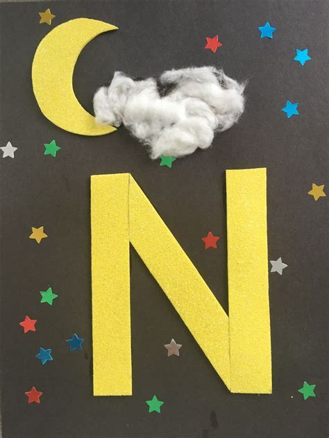 Letter craft for preschool N is for Night | Letter a crafts, Letter n ...