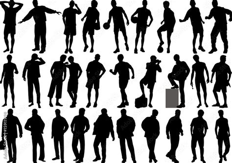 Human figures vector of silhouette of high quality Stock Vector | Adobe ...