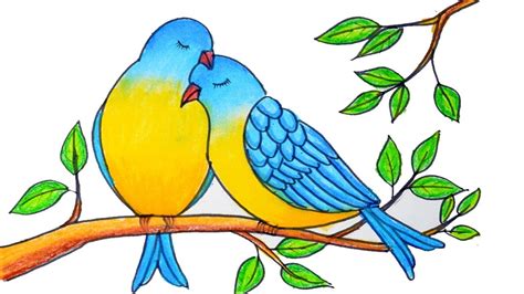 Two Birds Drawing at PaintingValley.com | Explore collection of Two ...