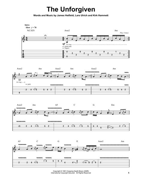 The Unforgiven by Metallica - Guitar Tab Play-Along - Guitar Instructor