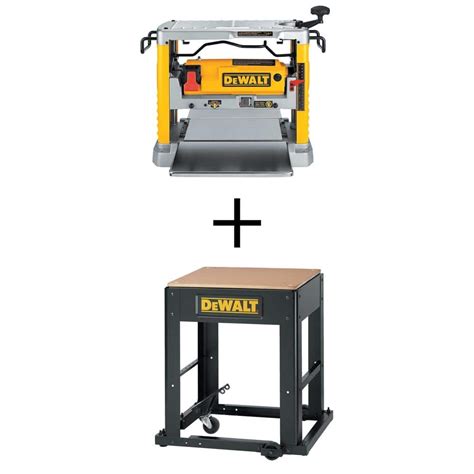 DEWALT 15 Amp Corded 12.5 in. Planer and Mobile Thickness Planer Stand ...