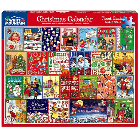 White Mountain Christmas Calendar Puzzle 1000pcs - Puzzles Canada