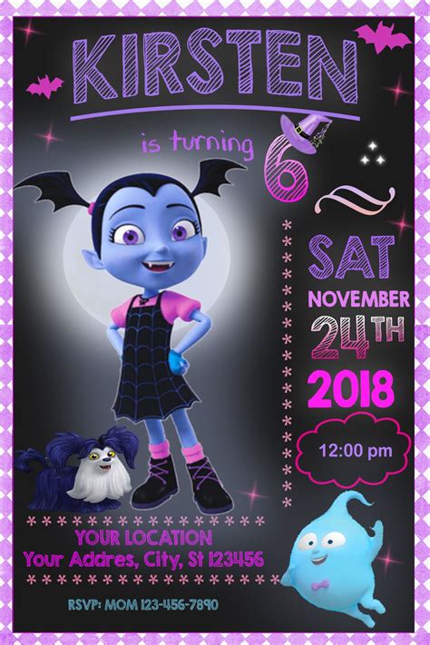 Vampirina Birthday Invitation Model 2 - oscarsitosroom | Birthday ...