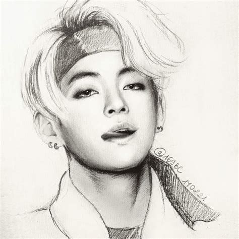 V BTS Drawings | Mungfali | Bts drawings, Kpop drawings, Easy drawings