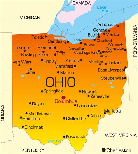 Political Map Of Ohio - Table Rock Lake Map