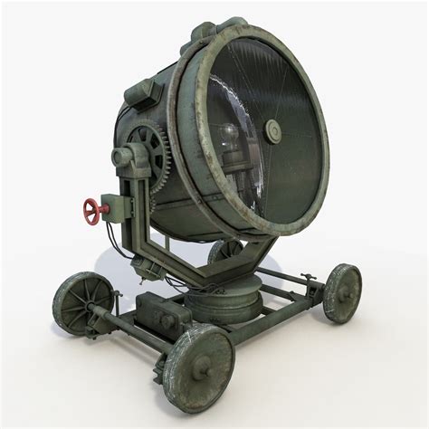 Wheeled Military Searchlight Old Rigged 3D Model $79 - .max - Free3D