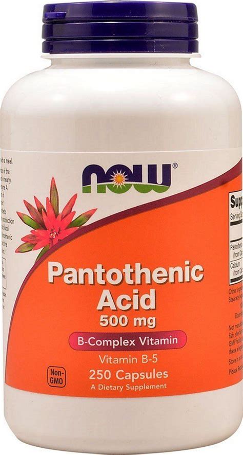 NOW Foods Pantothenic Acid 500mg, 250 Capsules -- You can get more ...