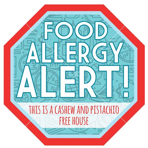 Allergy Alert Stop Sign PRINTABLE INSTANT DOWNLOAD Lunchbox ...