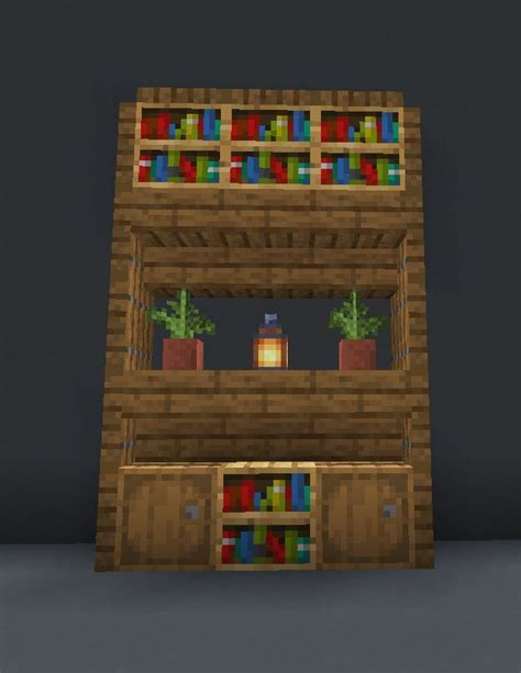 Tall Spruce Bookshelf: Minecraft Building Idea | Easy minecraft houses ...