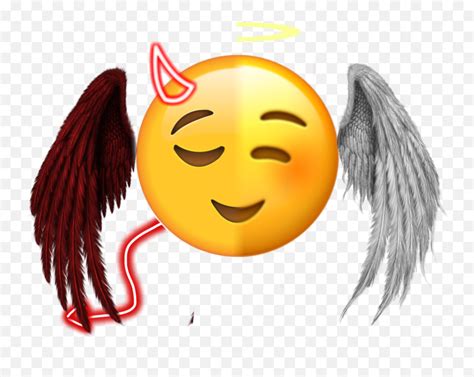 Angedemon Ange Demon Emoji Iphone - Alas De Angel Png,Demon Face Emoji ...