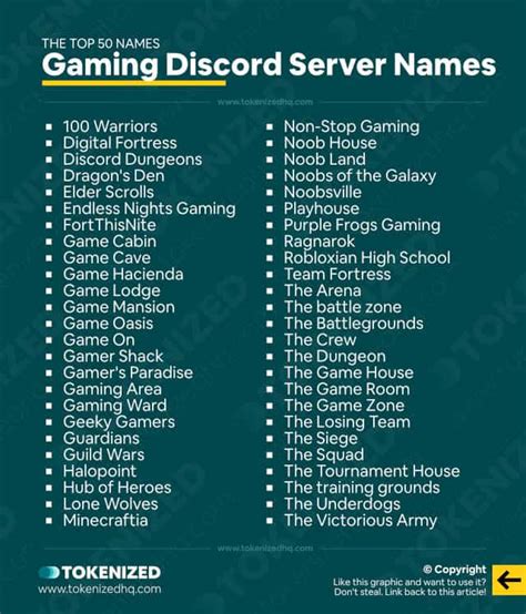 The 50+ Best Gaming Discord Server Names [+ Free PDF] — Tokenized