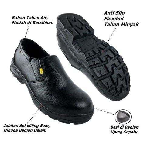 Jual Sepatu Safety Pria Kulit Slip On King Anti Slip Dan Tidak Licin ...