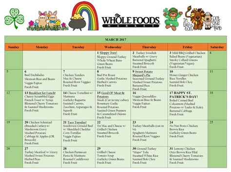 march school lunch menu | School lunch menu, Vegan menu, Whole food recipes