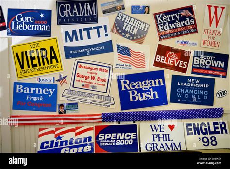 Political stickers at Camp USA, a two week non-partisan camp for middle ...