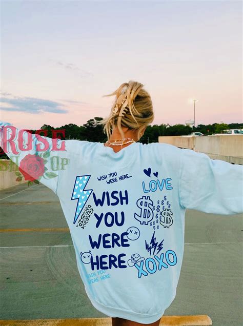 Preppy Sweatshirt Trendy Crewneck Wish You Were Here Sorority ...