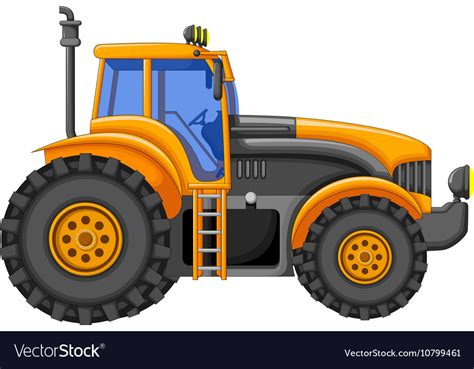 Yellow tractor cartoon for you design Royalty Free Vector