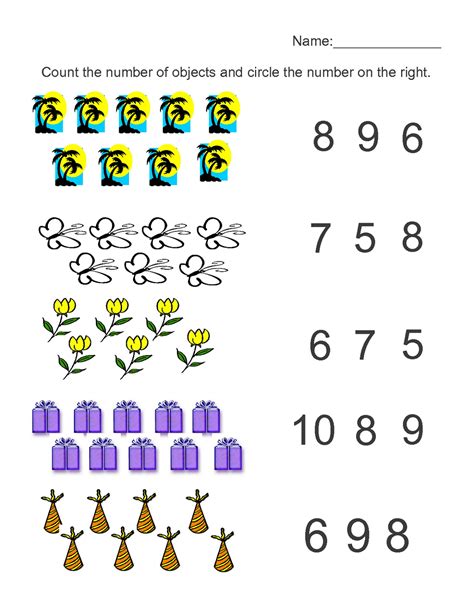 1-20 Counting Worksheets - Printable Word Searches