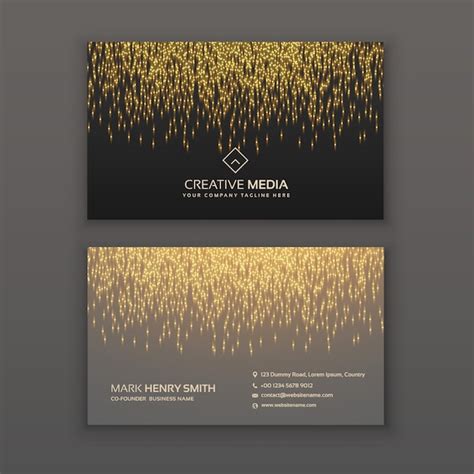 Free Vector | Business card with golden lights