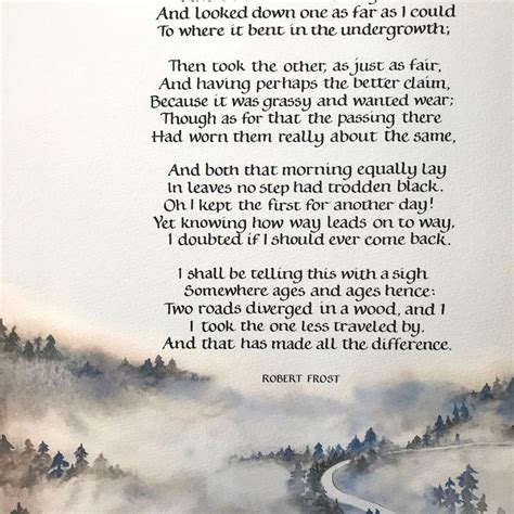 Robert Frost the Road Less Traveled Poem Print. the Road Not - Etsy ...