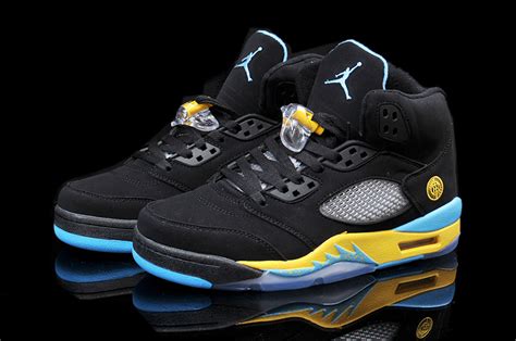 2015 Nike Air Jordan 5 Retro Black Yellow Blue Shoes [NAJ404] - $250.00 ...