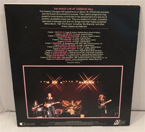 Knack: The Knack Live at Carnegie Hall – Hollywood Laserdisc