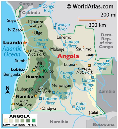 Geography of Angola, Landforms - World Atlas