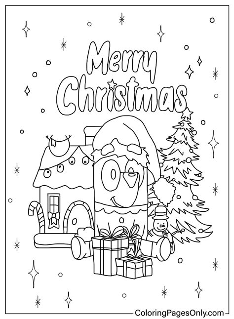 Bluey Merry Christmas Coloring Pages - Free Printable Coloring Pages