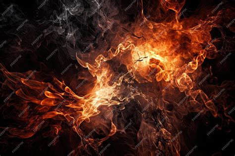 Premium AI Image | A fire and smoke background with a black background