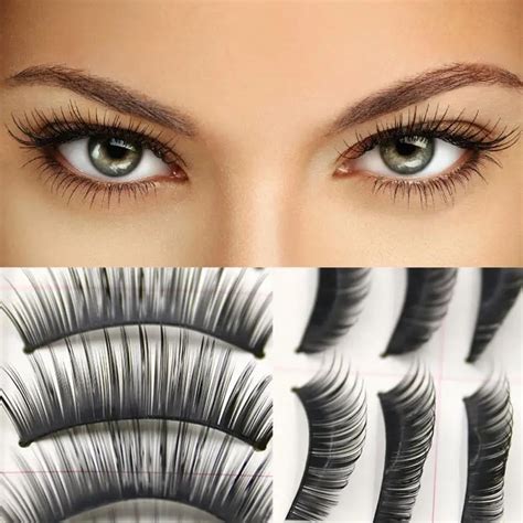 HOT 10 Pairs/set Long False Eyelashes Makeup Natural Fake Thick Black ...